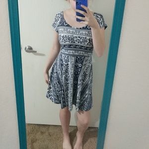 Navy patterned dress